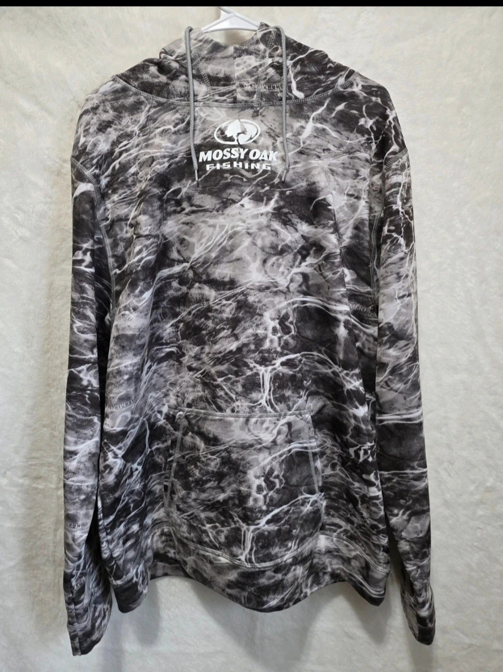 Mossy Oak Black & White Marbled Fishing Hoodie
